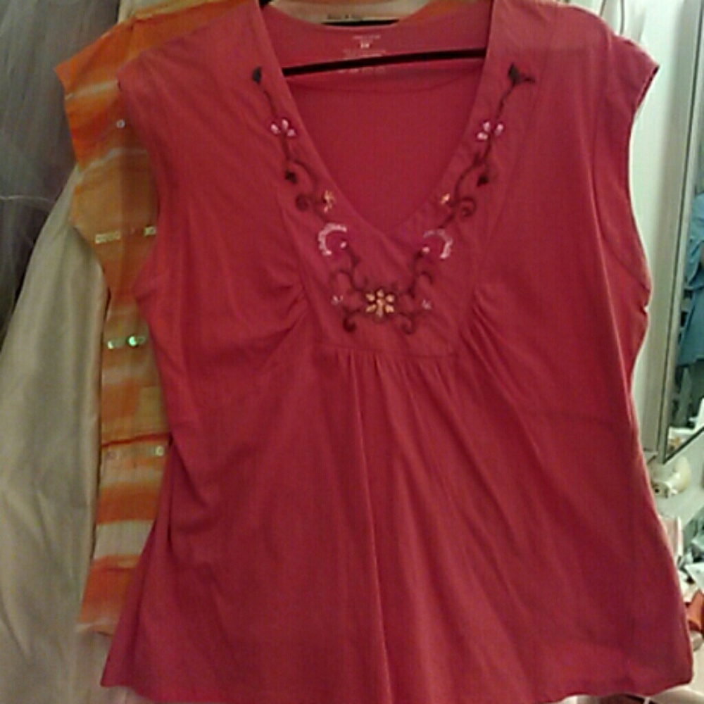 Jones wear Jeans XL pumpkin spice tee V neck